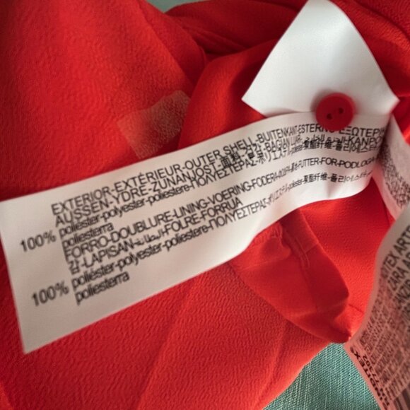 ZARA ORANGE GORGEOUS PLEATED CHIFFON MAXI DRESS WITH OPENED BACK, SZ. M, NWT - Picture 10 of 12